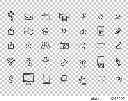 PCアイコン　線画 44247905