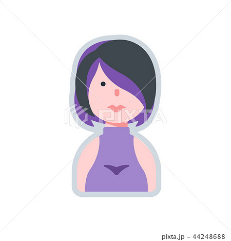 Avatar hair hilight flat illustration Avatar hair hilight flat illustration 44248688