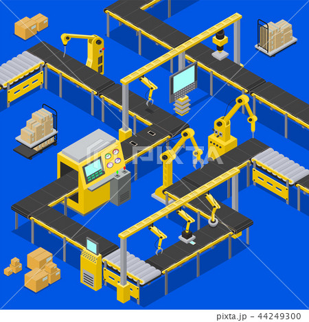 Computers and Production, Vector Illustration 44249300