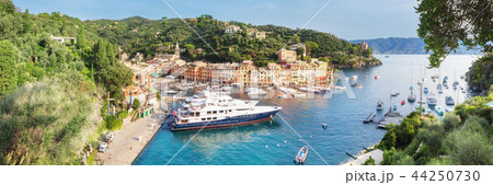 Panorama of Luxury harbour of Portofino, Liguria, Italy Panorama of Luxury harbour of Portofino, Liguria, Italy 44250730