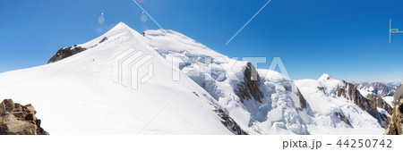 Trekking to the top of Mont Blanc mountain in French Alps 44250742