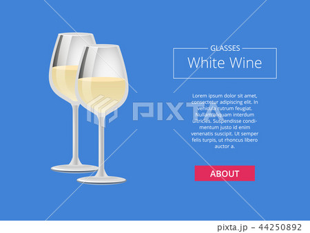 Glasses White Wine Poster Two Wineglasses Vector 44250892