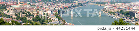 Panorama of Buda Castle and Chain Bridge, Budapest 44251444