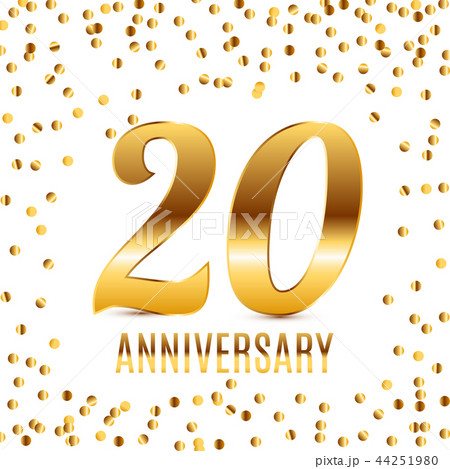 Celebrating 20 Anniversary emblem template design with gold numbers poster background. Vector Celebrating 20 Anniversary emblem template design with gold numbers poster background. Vector 44251980