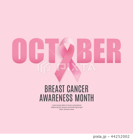 Breast Cancer Awareness Month Pink Ribbon Background Vector Illustration 44252002