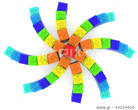 Star built from toy bricks in various colors on wh Star built from toy bricks in various colors on wh 44254920