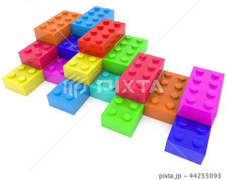 Toy bricks in various colors 44255093