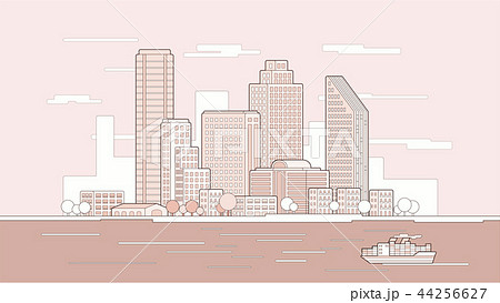 Vector illustration of waterfront city skyline 44256627