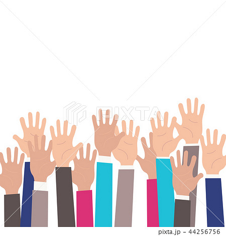 Isolated up hands. Teamwork, voting 44256756