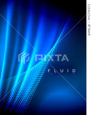 Neon glowing wave, magic energy and light motion background. Vector illustration Neon glowing wave, magic energy and light motion background. Vector illustration 44259351