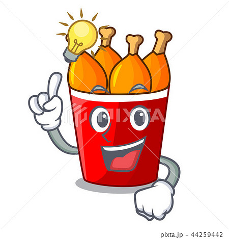 Have an idea fried chicken bucket isolated on mascot Have an idea fried chicken bucket isolated on mascot 44259442