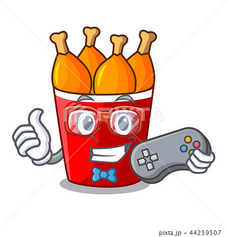 Gamer fried chicken in big cartoon bucket box 44259507