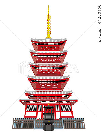 Image Of The Five Storied Pagoda Matsudo City Stock Illustration