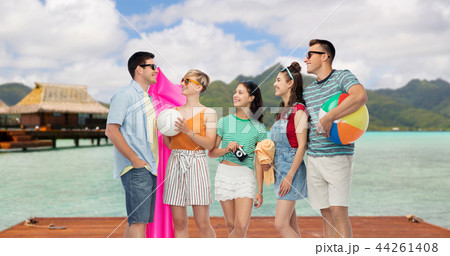 happy friends with beach accessories on bora bora happy friends with beach accessories on bora bora 44261408