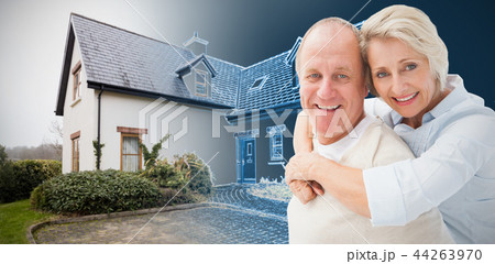 Composite image of happy mature couple smiling at camera 44263970