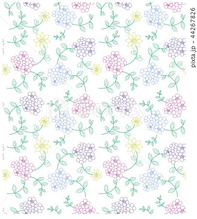 シンプルな刺繍ステッチの花柄 背景 プリント生地や壁紙 ラッピングペーパーに のイラスト素材