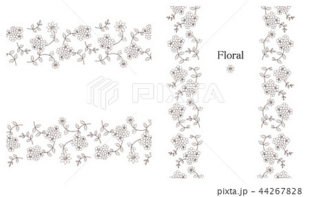 シンプルな花パターン フレームや背景 プリント生地や壁紙 ラッピングペーパーに のイラスト素材 44267828 Pixta