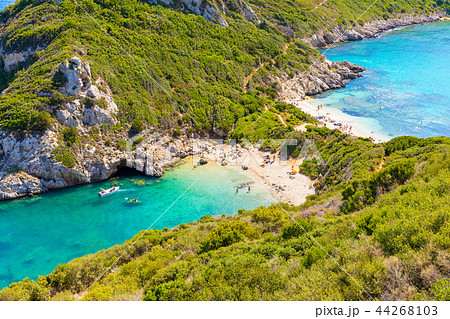 Porto Timoni is an amazing beautiful double beach in Corfu, Greece Porto Timoni is an amazing beautiful double beach in Corfu, Greece 44268103