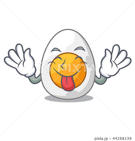 Tongue out freshly boiled egg isolated on mascot cartoon 44268139