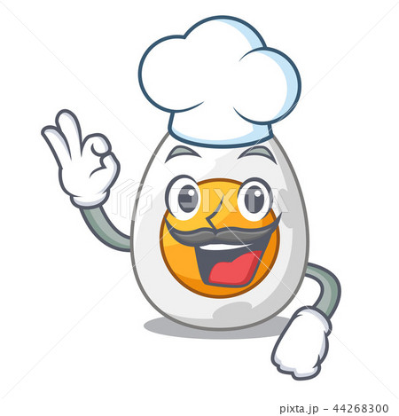 Chef character hard boiled egg ready to eat 44268300