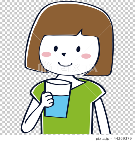 可愛的hunky女人喝水 可愛的hunky女人喝水 44269379