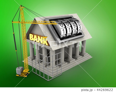 イラスト素材: 3d illustration of Bank with code
