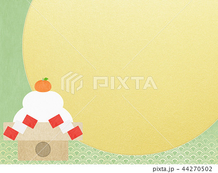 和-和風-和柄-和紙-背景-鏡餅-金箔-正月 44270502