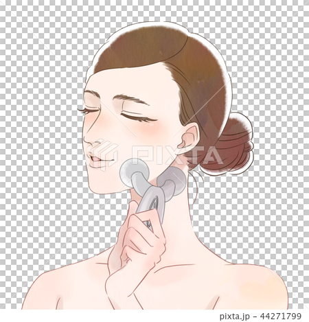 Woman doing facial roll 44271799