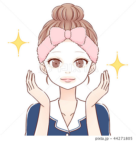 顔パックしている女性 44271805