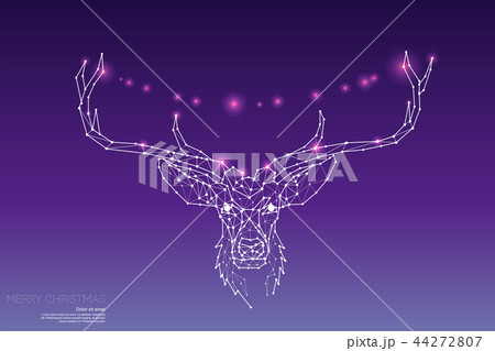 The particles art, line and dot of deer head 44272807