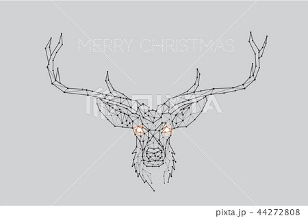 The particles art, line and dot of deer head 44272808