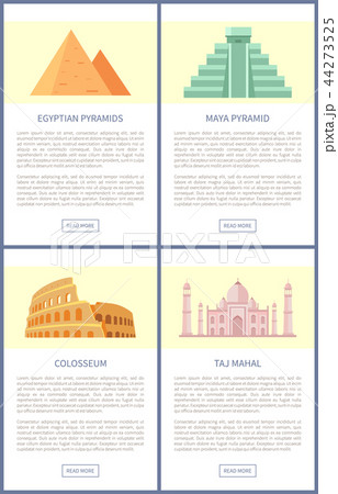 Egyptian Pyramids Colosseum Vector Illustration 44273525