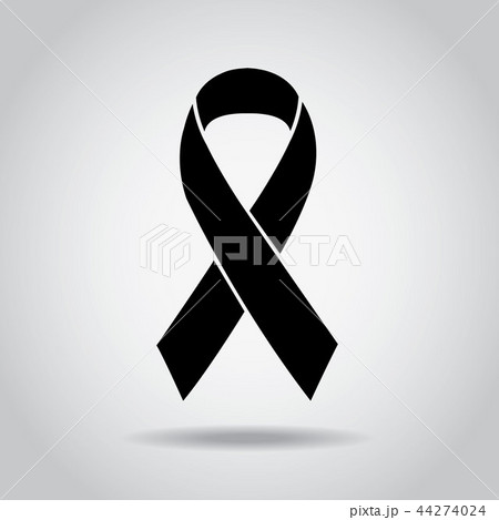 Ribbon Black Awareness Sign Symbol Vector 44274024