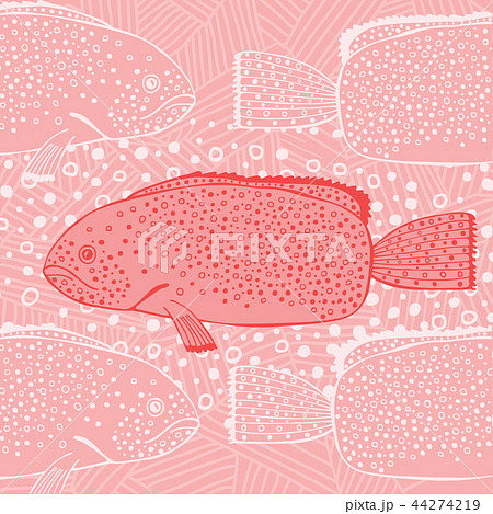 Pink Fish Swimming In The Oceanのイラスト素材