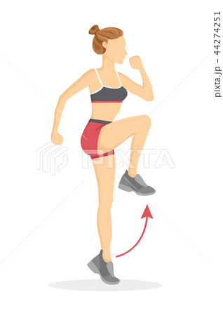 High Knees Exercise Tabata Vector Illustration 44274251