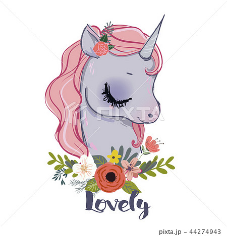 Little Cartoon Fairytale Unicornのイラスト素材 44274943 Pixta