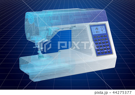 Visualization 3d cad model of sewing machine 44275377