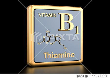 Vitamin B1, thiamine. Icon, chemical formula Vitamin B1, thiamine. Icon, chemical formula 44275384