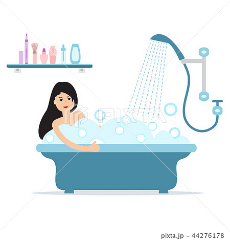 Girl taking a relaxing bubble bath Girl taking a relaxing bubble bath 44276178