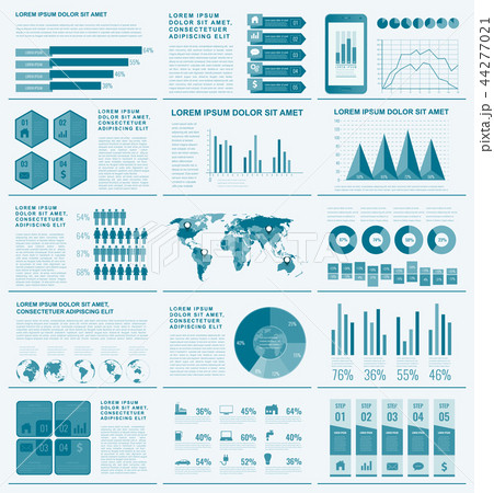Infographic Elements with world map and charts. Vector Infographic Elements with world map and charts. Vector 44277021