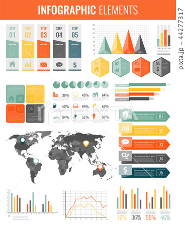 Collection of infographic elements. Template for business and presentations. Infographics set Collection of infographic elements. Template for business and presentations. Infographics set 44277317
