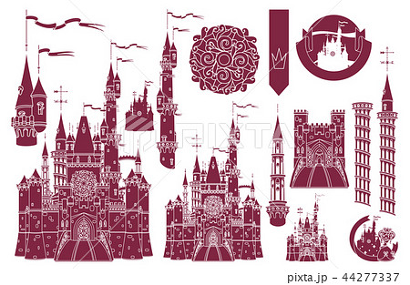 vector castle fortress palace 44277337