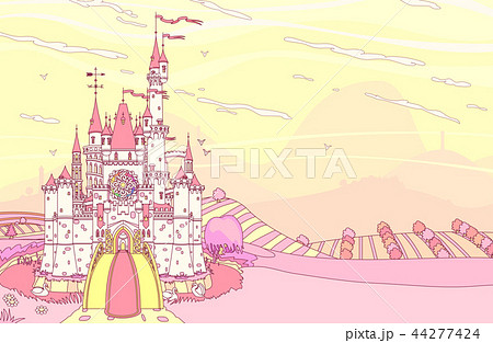 Vector Fairytale Castle Fortressのイラスト素材