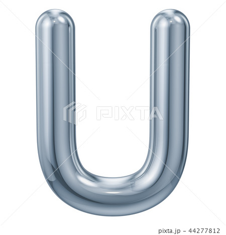 English metallic letter U, 3D rendering 44277812
