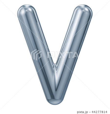 English metallic letter V, 3D rendering 44277814