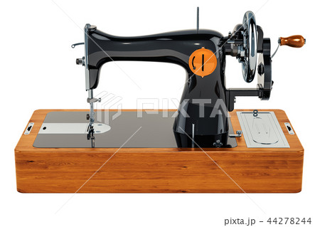 Old sewing machine, 3D rendering 44278244