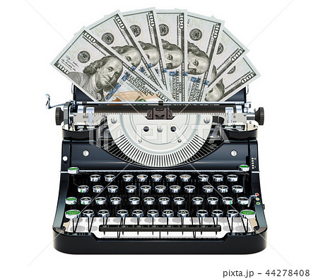 Typewriter printing dollars, make money 44278408