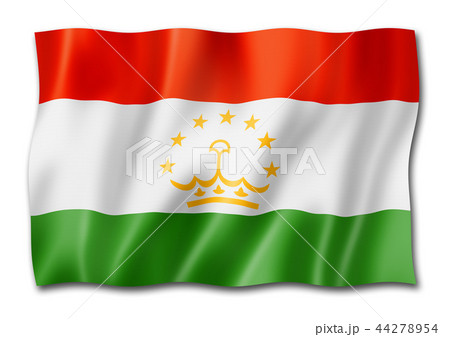 Tajikistan flag isolated on white Tajikistan flag isolated on white 44278954