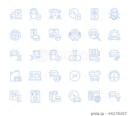 Set Vector Line Icons of Carsharing. 44279207