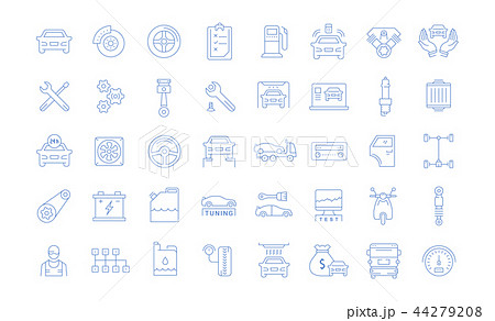 Set Vector Flat Line Icons Car Service Set Vector Flat Line Icons Car Service 44279208